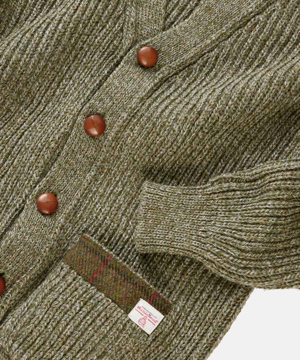 Brittisk Ullkofta i 100% Ull med Harris Tweed - Grå/beige