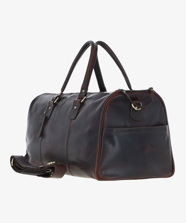 Läder Weekendbag i Brunt Läder