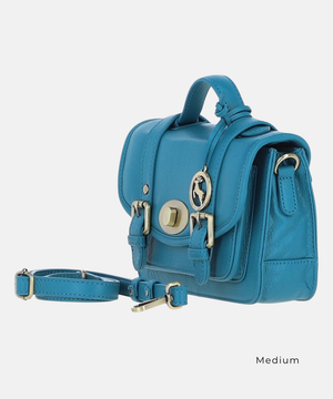 Satchelväska i Läder, Blå