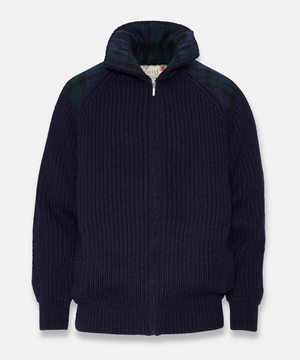Shetlander Ullkofta – Blå med Harris Tweed