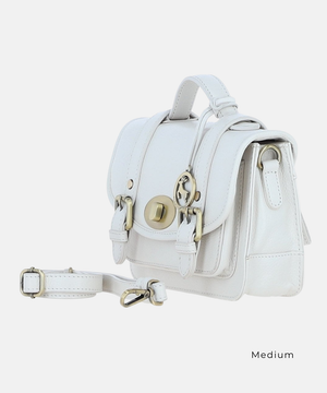 Satchelväska i Läder, Vit