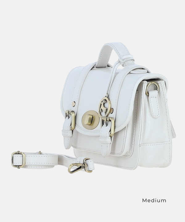 Satchelväska i Läder, Vit