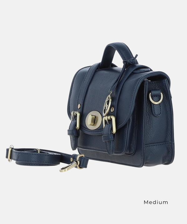 Satchelväska i Läder, Navy