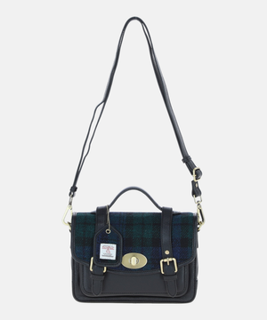 Satchel Väska i Harris Tweed – Marinblå / Grön