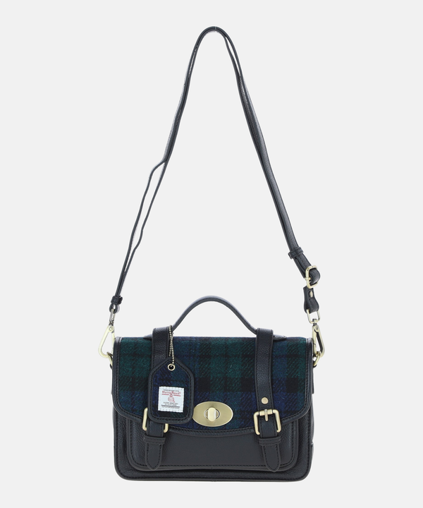 Satchel Väska i Harris Tweed – Marinblå / Grön