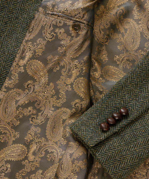 Harris Tweed Patrick jacka för herr – Grå fiskbensmönster