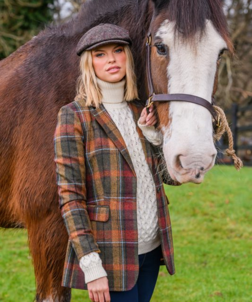 Irish Ullkavaj i Klassisk Tartan - Höstrutig