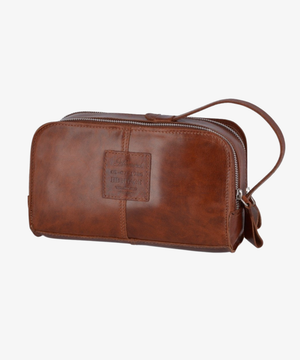 Lädernecessär i Oily Hunter Leather, Ljusbrun