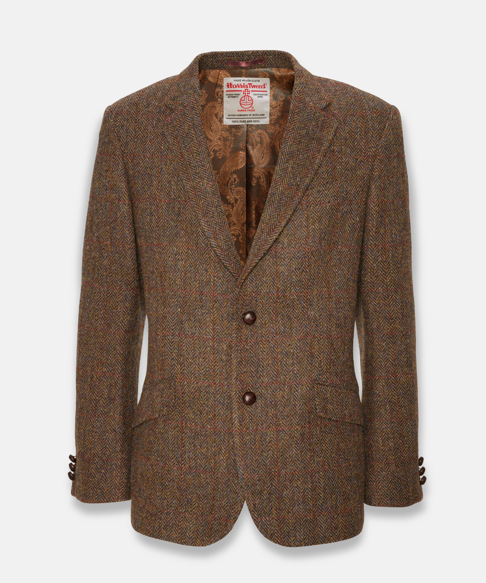 Harris Tweed Patrick jacka för herr – Brun