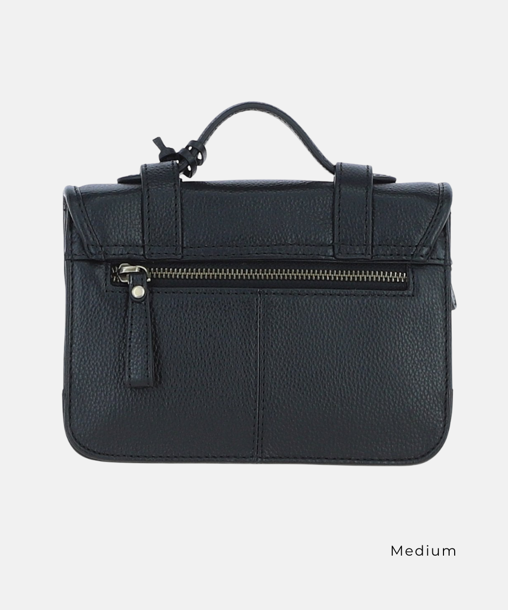 Satchelväska i Läder, Svart