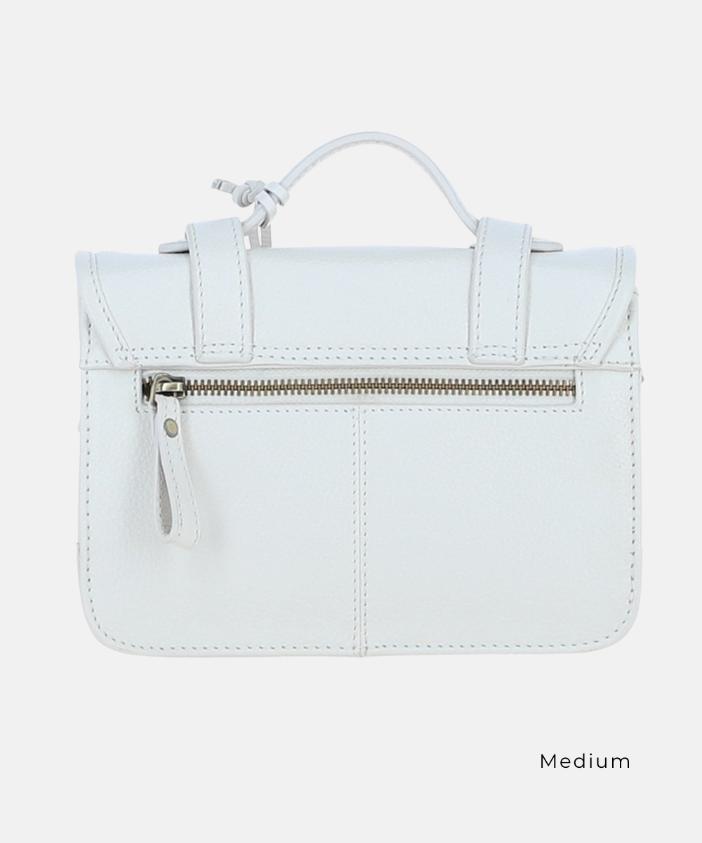 Satchelväska i Läder, Vit