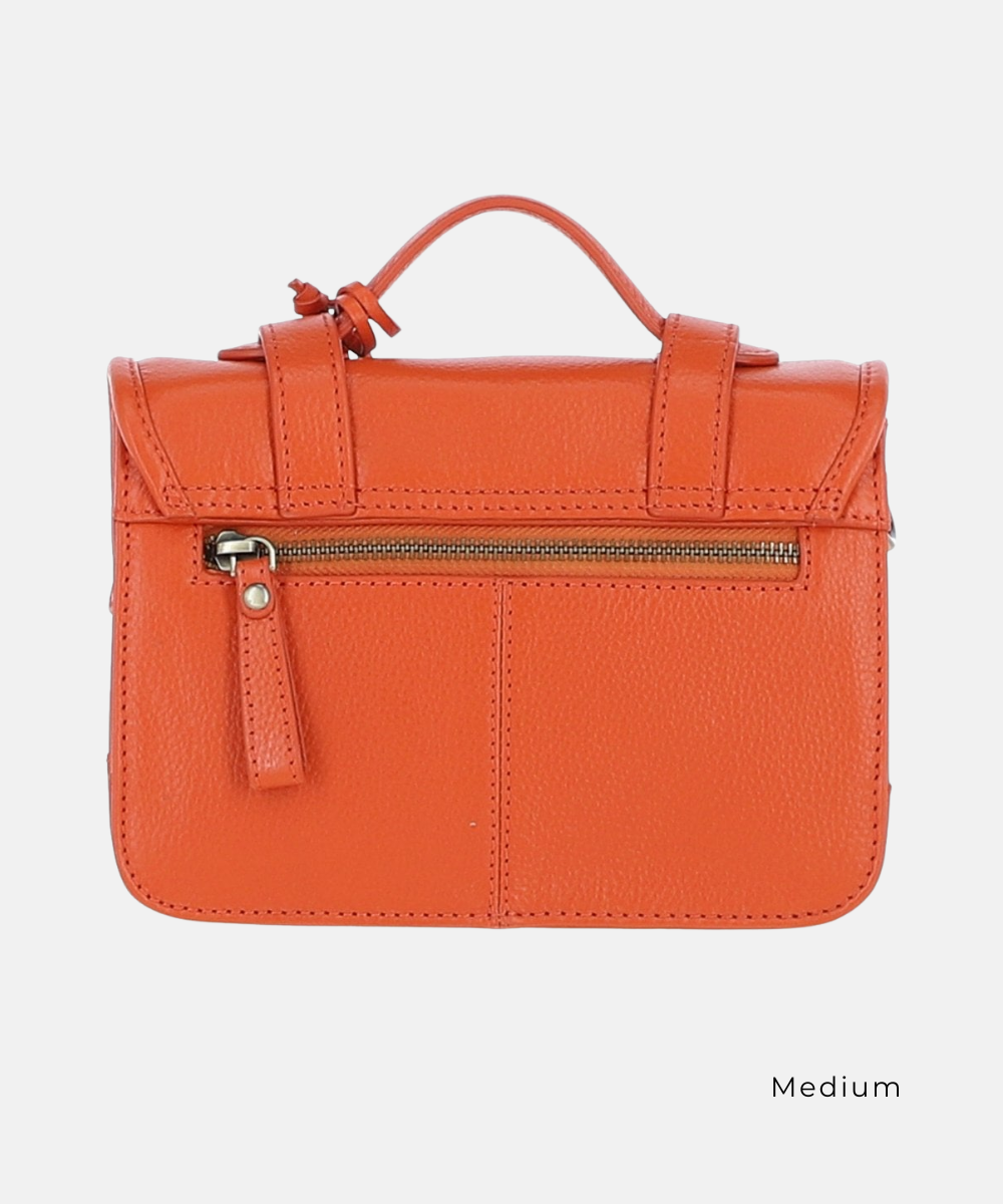 Satchelväska i Läder, Orange