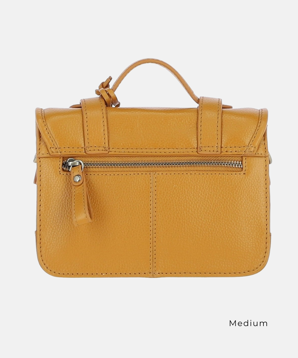 Satchelväska i Läder, Mustard