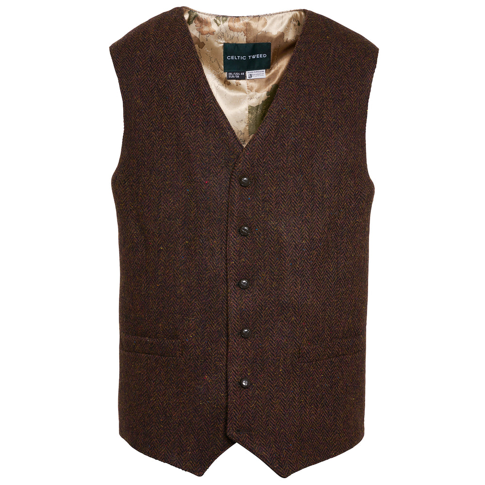 Brown Tweed Herringbone Waistcoat