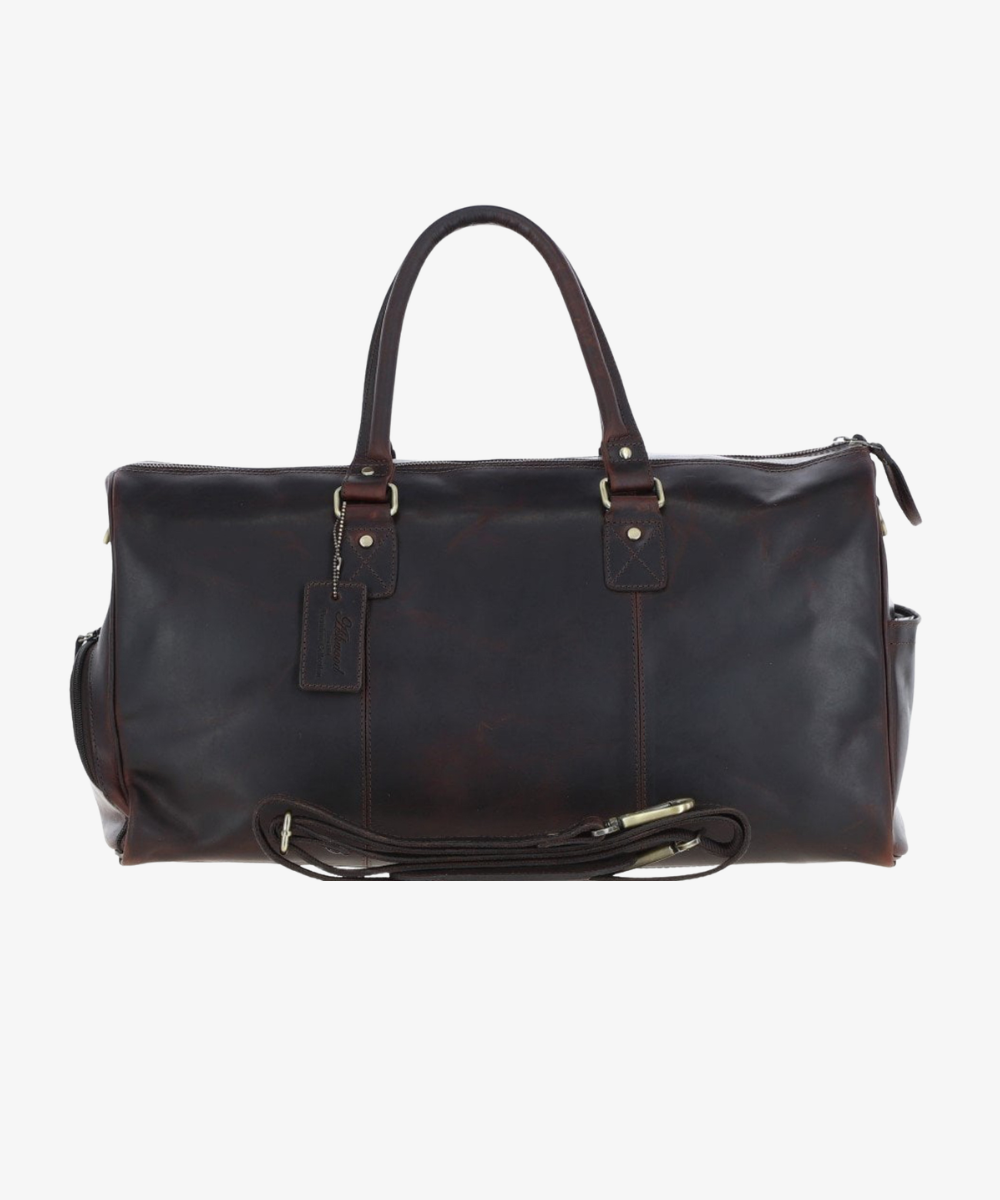 Läder Weekendbag i Brunt Läder