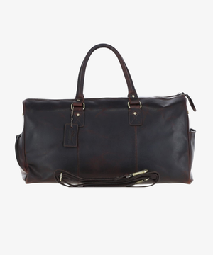 Läder Weekendbag i Brunt Läder