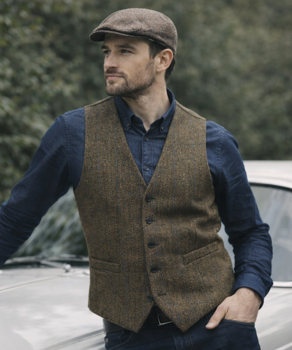 Tweedvästar för Herr