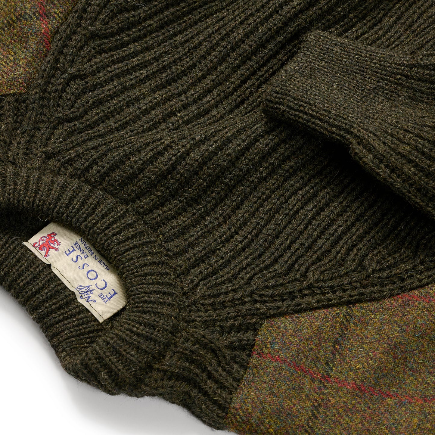 
                  
                    Chunky Crew Neck Wool Sweater with Harris Tweed patches
                  
                