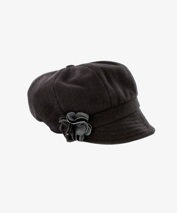 Newsboy Cap i 100% ull – Svart