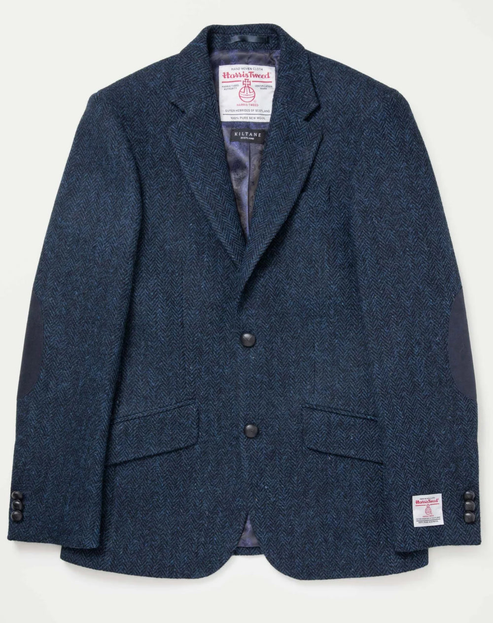 Men's Harris Tweed Jacket - Dark Navy Herringbone