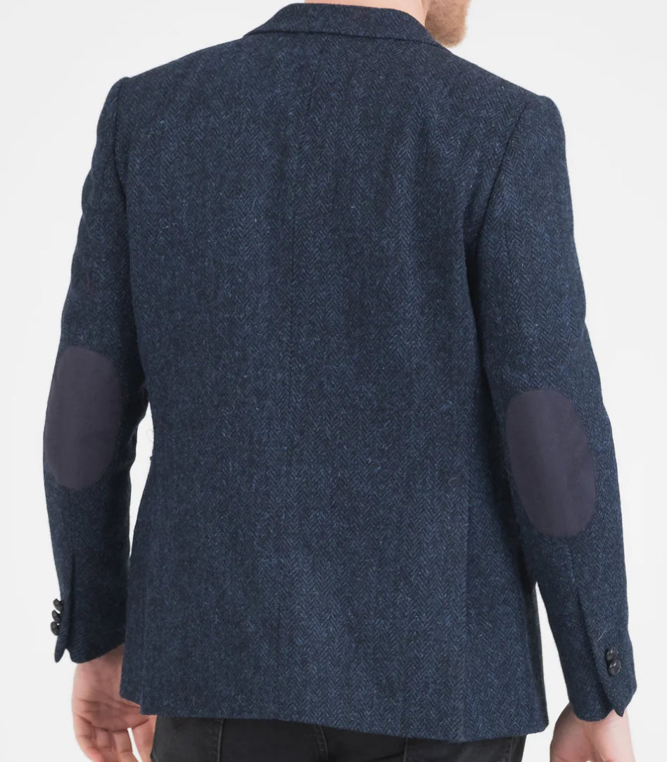 
                  
                    Men's Harris Tweed Jacket - Dark Navy Herringbone
                  
                