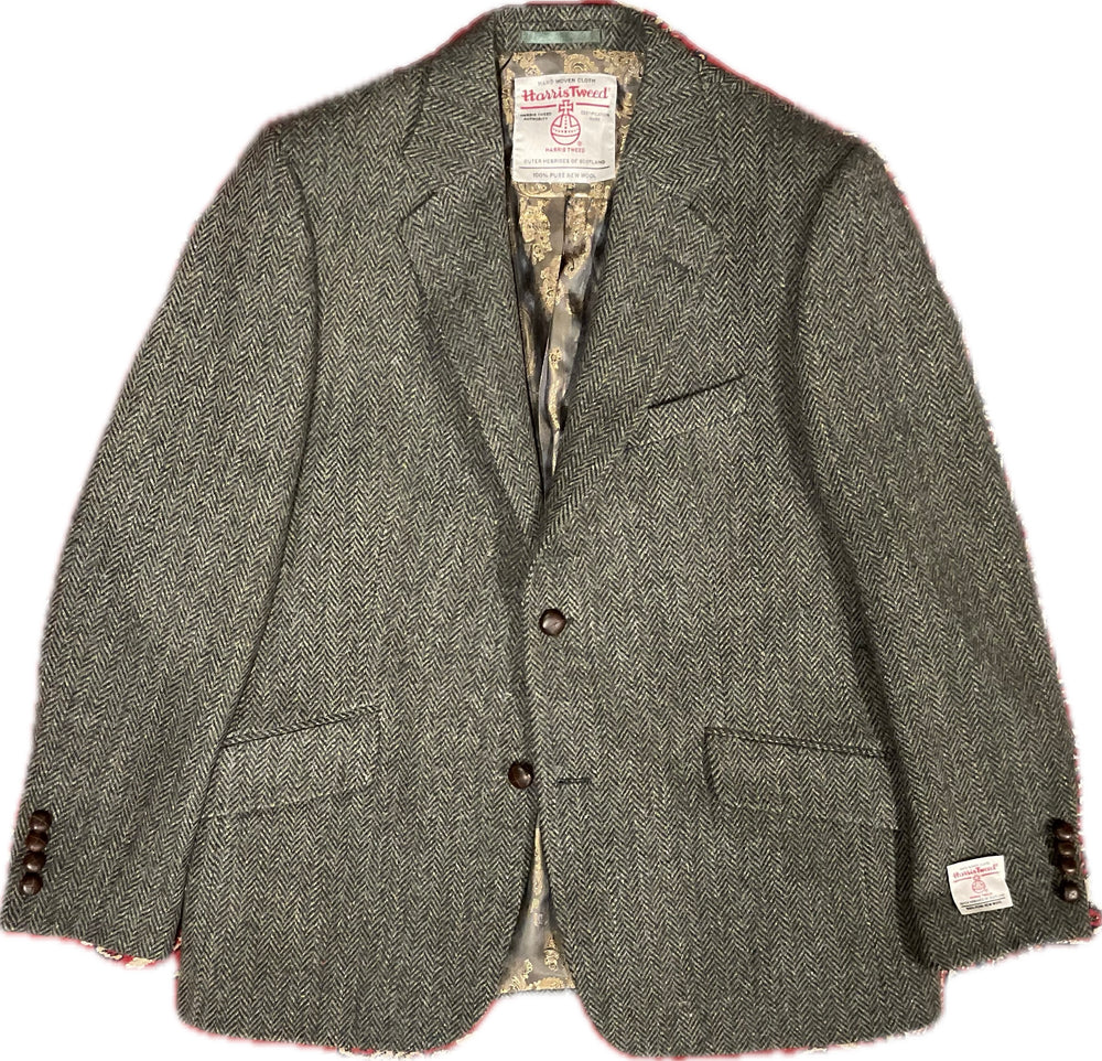 Men's Harris Tweed Finlay Jacket - Dark Green Herringbone