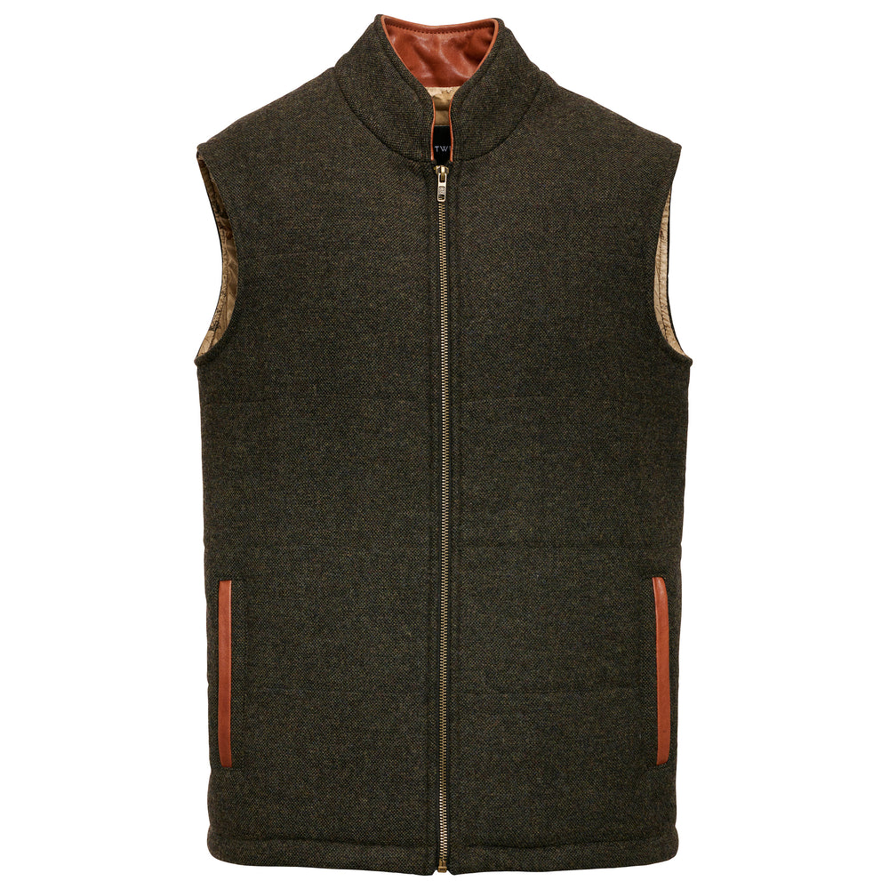 Men's Green Tweed Body Warmer