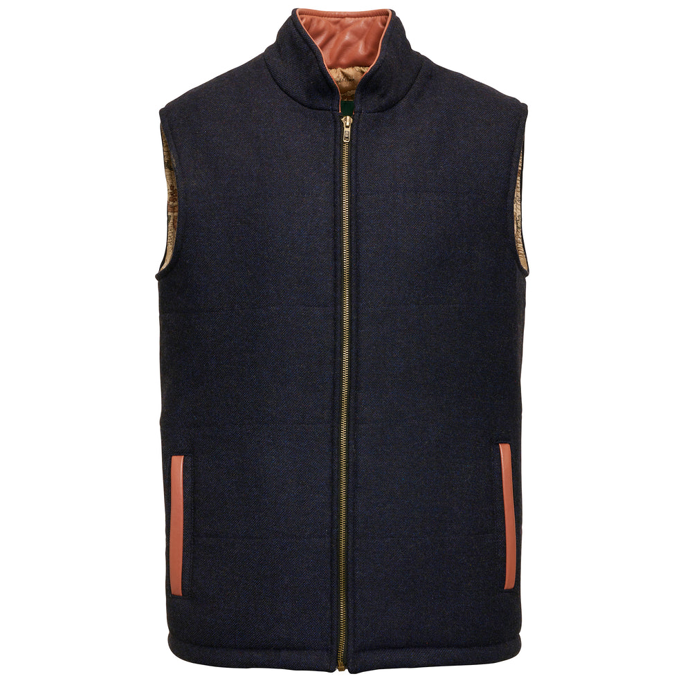 Men's Navy Tweed Body Warmer