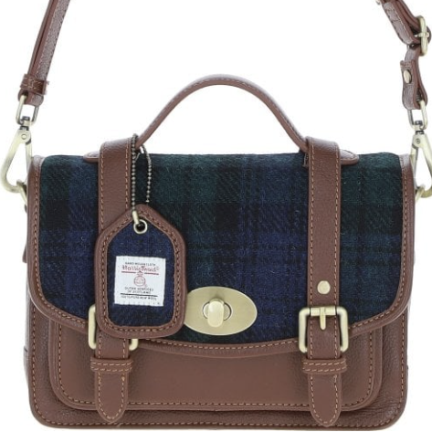 
                  
                    Leather & Harris Tweed Satchel Bag with Twist Lock
                  
                