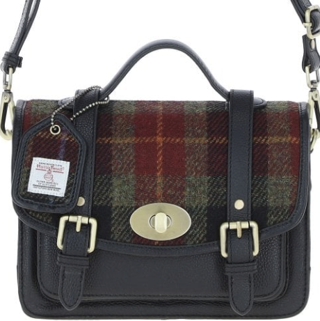 
                  
                    Leather & Harris Tweed Satchel Bag with Twist Lock
                  
                