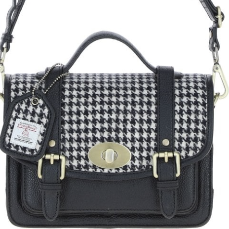 
                  
                    Leather & Harris Tweed Satchel Bag with Twist Lock
                  
                