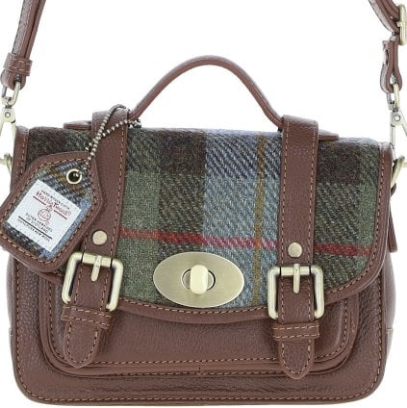 
                  
                    Leather & Harris Tweed Satchel Bag with Twist Lock
                  
                