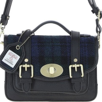 
                  
                    Leather & Harris Tweed Satchel Bag with Twist Lock
                  
                