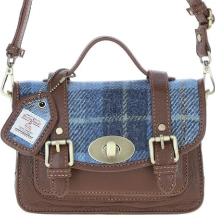 
                  
                    Leather & Harris Tweed Satchel Bag with Twist Lock
                  
                