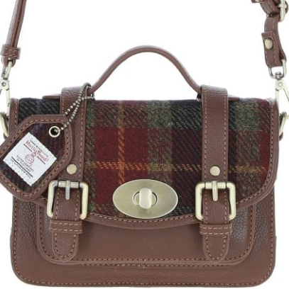 
                  
                    Leather & Harris Tweed Satchel Bag with Twist Lock
                  
                
