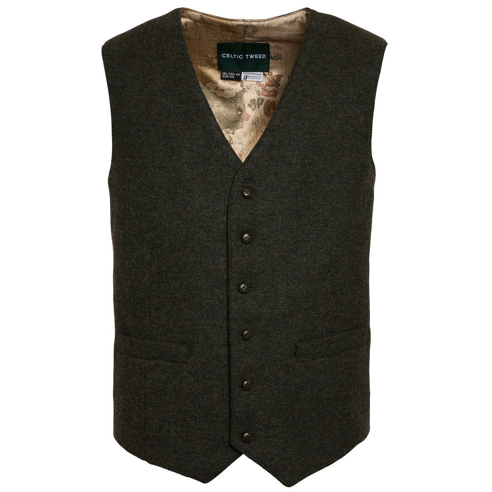 Dark green Tweed Waistcoat