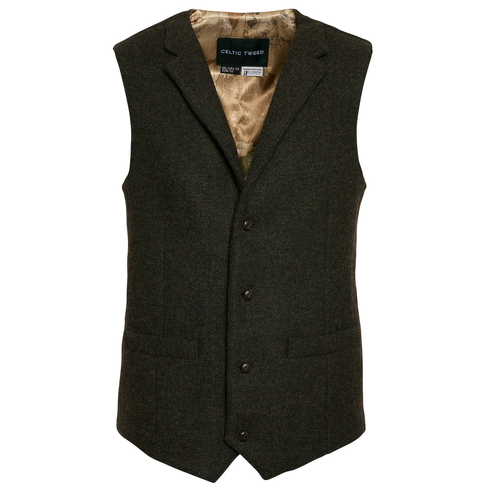 Dark Green Waistcoat with Collar