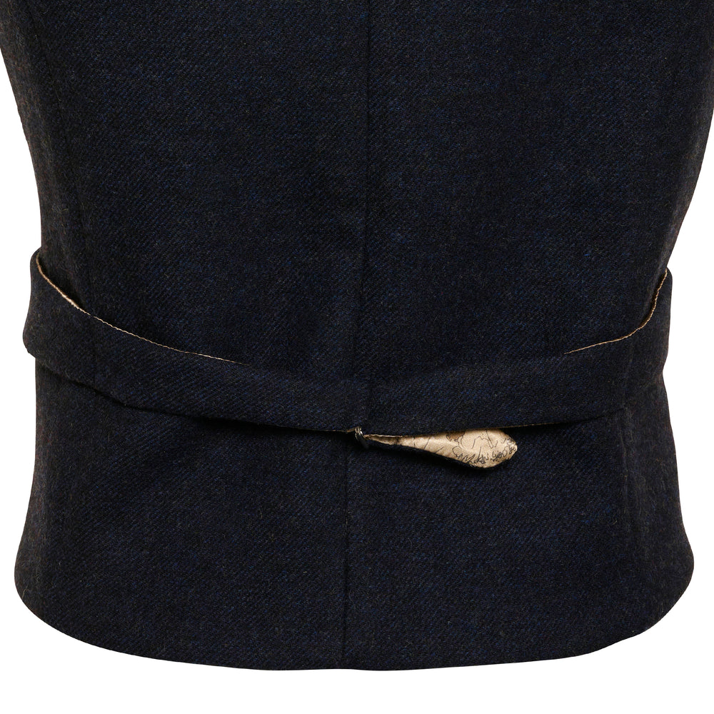 
                  
                    Navy Blue Tweed Waistcoat with Collar
                  
                