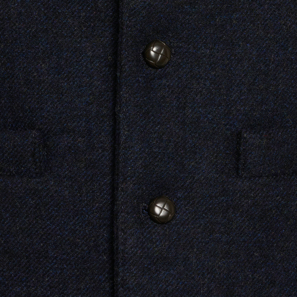 
                  
                    Navy Blue Tweed Waistcoat with Collar
                  
                