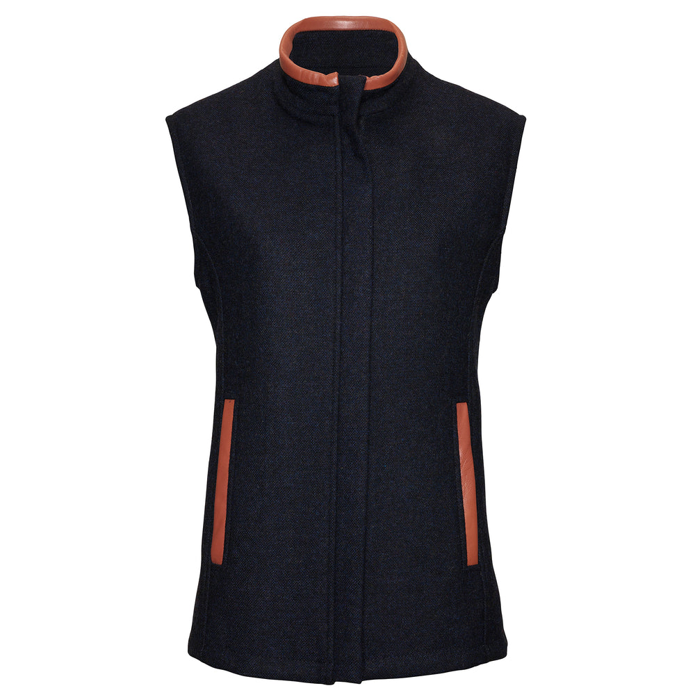 Women's Navy Tweed Gilet